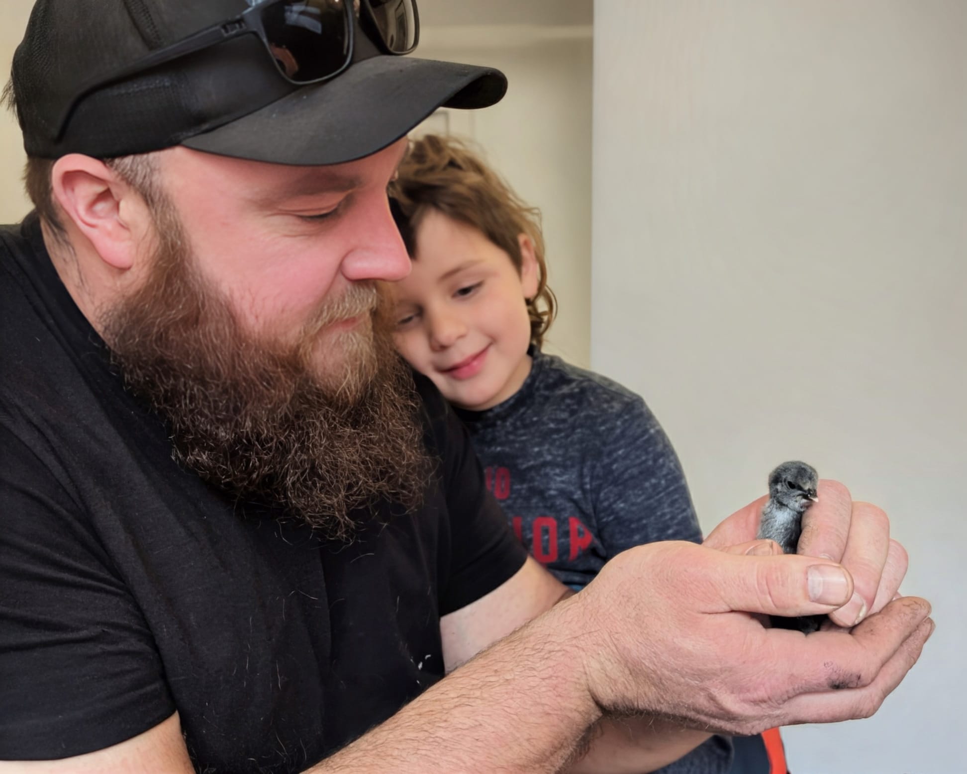Chris with chick