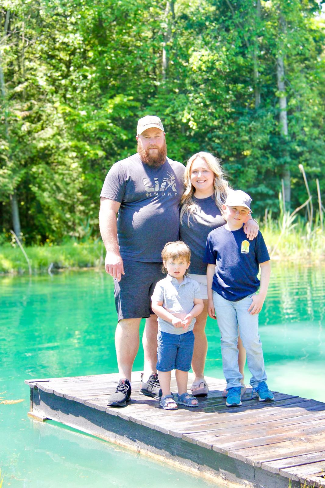 Family on dock
